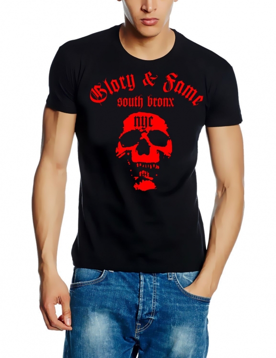 south bronx NYC t-shirt skull Deadhead SCHW./ROT