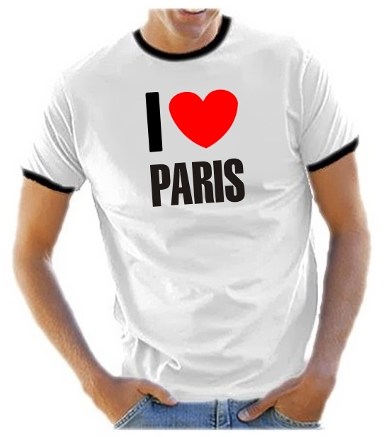 I LOVE PARIS - TSHIRT RINGER T-SHIRT