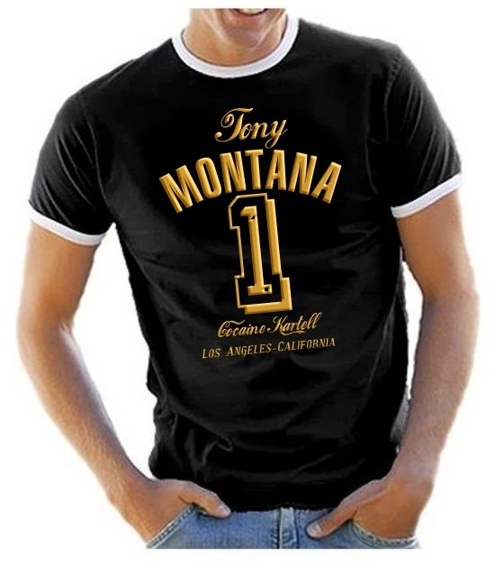TONY MONTANA NR.1 cocaine business Druck in GOLD