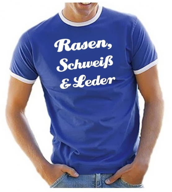 RASEN, SCHWEIß & LEDER Fußball T-Shirt schwarz RINGER S M L XL X