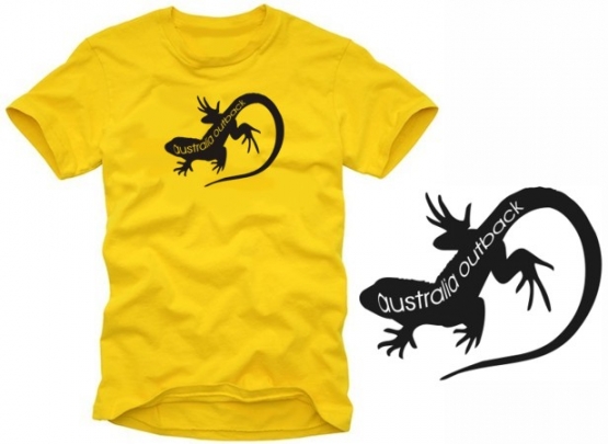 Australia Outback Gecko T-Shirt schwarz