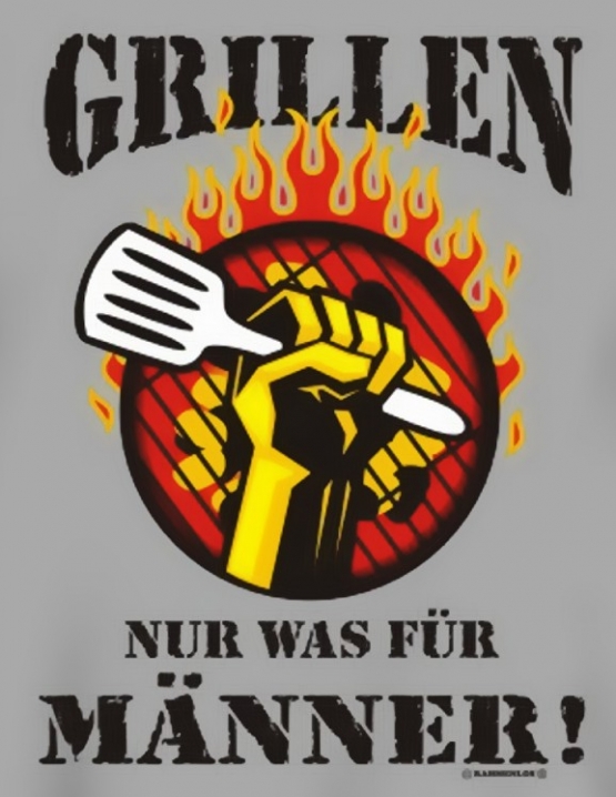 Grillen - Nur was für Männer T-SHIRT - hellgrau - BBQ