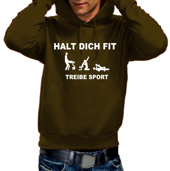 Halt Dich Fit - Treibe Sport - PERSIFLAGE HOODIE S - XXXL