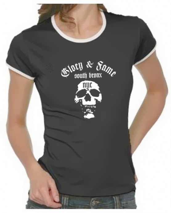 glory and fame south bronx NYC Girly Ringer S M L XL