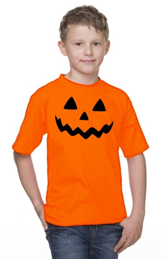 Helloween T-SHIRT Kürbis Kinder + Erwachsene orange