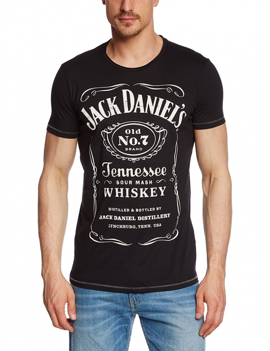 JACK DANIELS Rechteck Logo schwarz -  T-Shirt, GR.S M L XL XXL