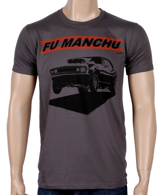 Fu Manchu T-Shirt Dodge Challenger S M L XL Grau