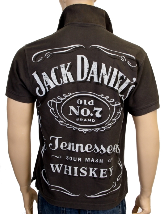 JACK DANIELS Logo Poloshirt, Classic Logo Druck vorne + hinten G