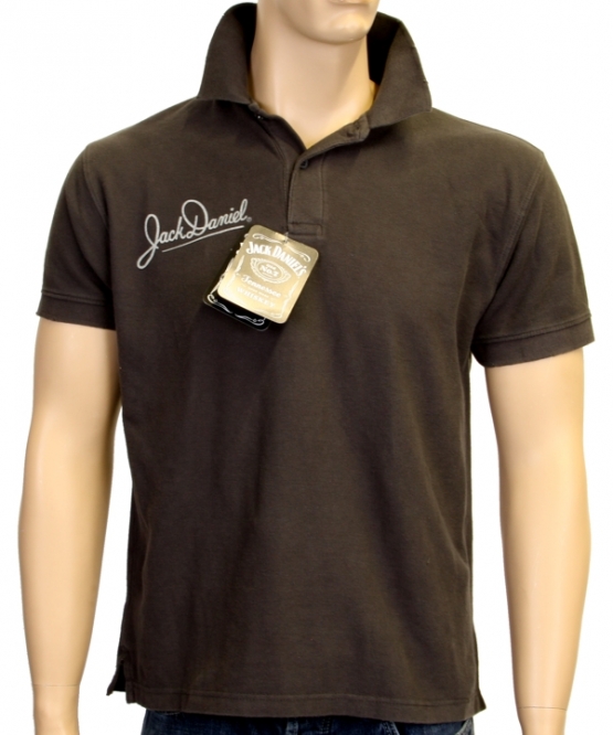 JACK DANIELS Poloshirt, OLD NO 7 Logo Druck vorne + hinten GR.S 
