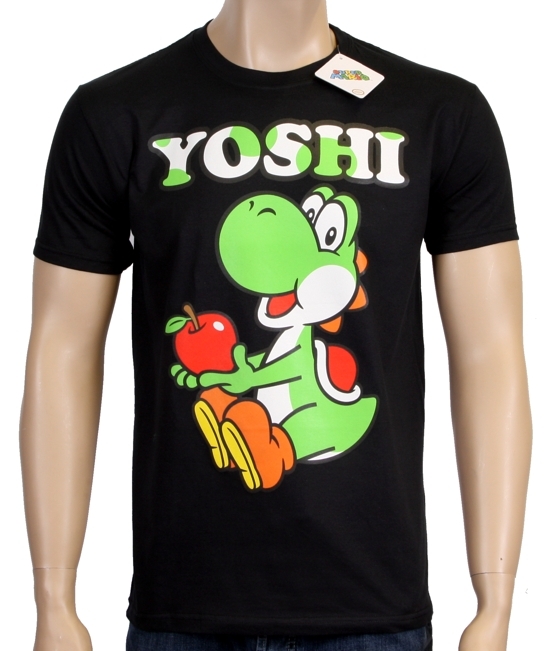 Yoshi - Black - - Nintendo TOUCH N GO T-SHIRT Black XS S M L XL 