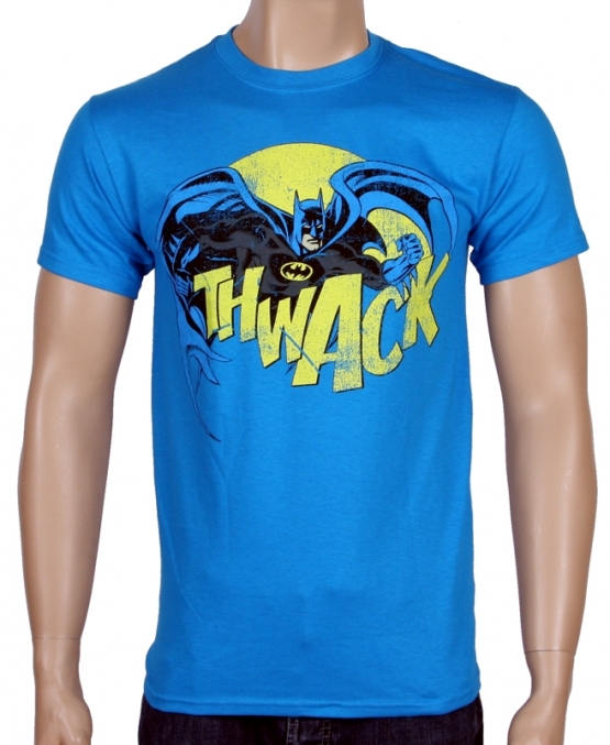 BATMAN THWACK Vintage Logo Blau -  T-Shirt, GR.S M L XL
