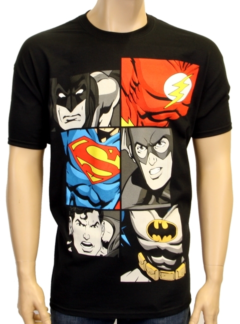 Justice League - Superhelden T-Shirt - Schwarz, GR.XL oder XXL