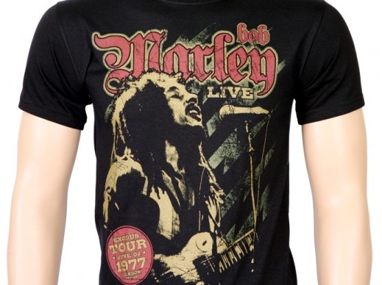 Bob Marley - 1977 Reagae T-Shirt Black Exodus Tour - S M L XL