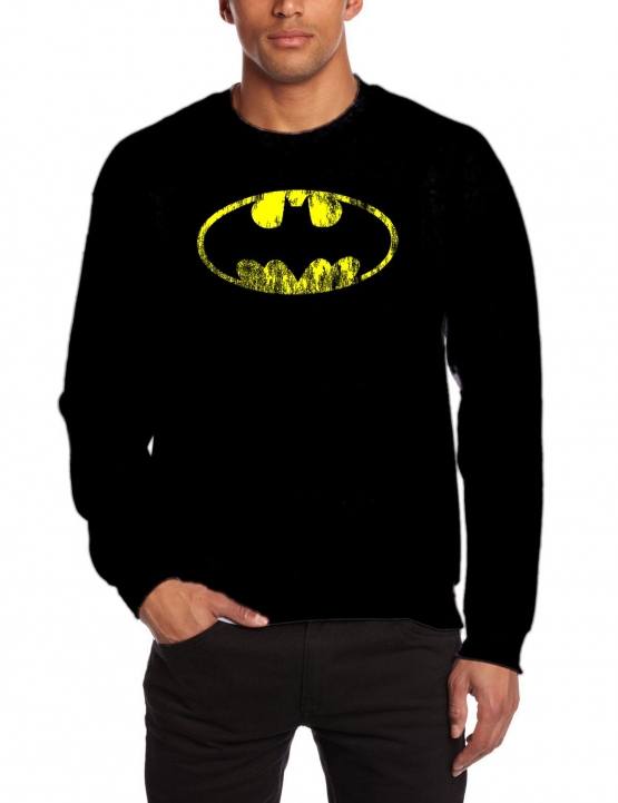 BATMAN Crew Neck Sweatshirt Vintage Logo Schwarz,GR.S M L XL