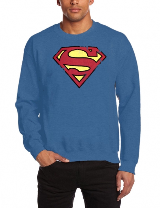 Superman Crew Neck Sweatshirt Vintage Logo stoneblue,GR.S M L XL