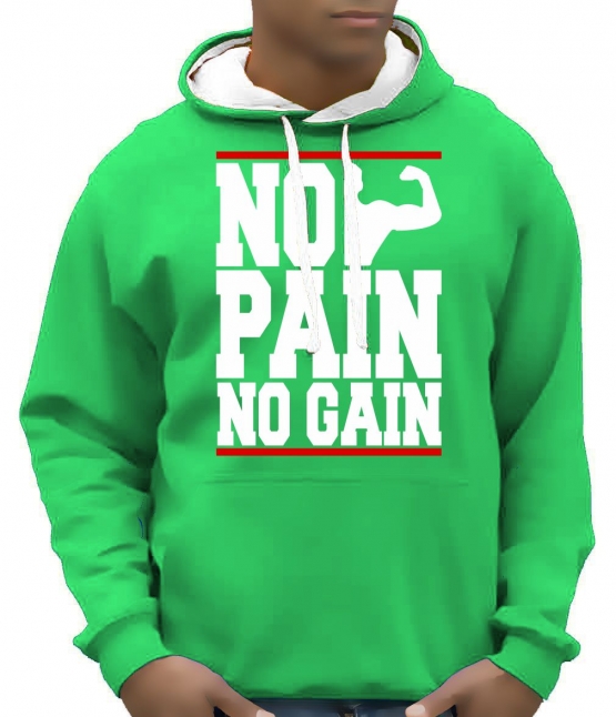NO PAIN - NO GAIN ! Hoodie Sweatshirt mit Kapuze Hoodie Sweater 