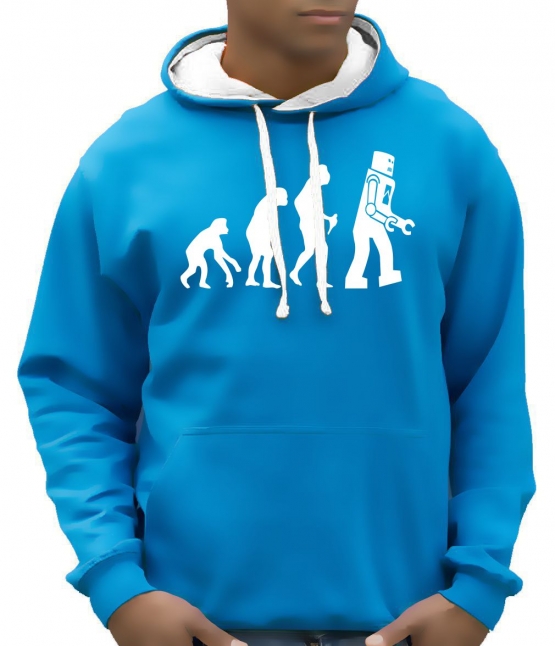 ROBOT EVOLUTION Hoodie Sweatshirt mit Kapuze Hoodie Sweater S M 