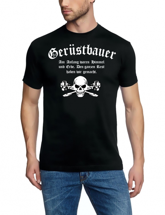 GERÜSTBAUER T-Shirt oder Kapuzensweatshirt, schwarz Gr.S M L XL 