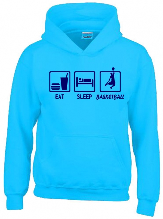 EAT SLEEP BASKETBALL Kinder Sweatshirt mit Kapuze HOODIE Kids Gr