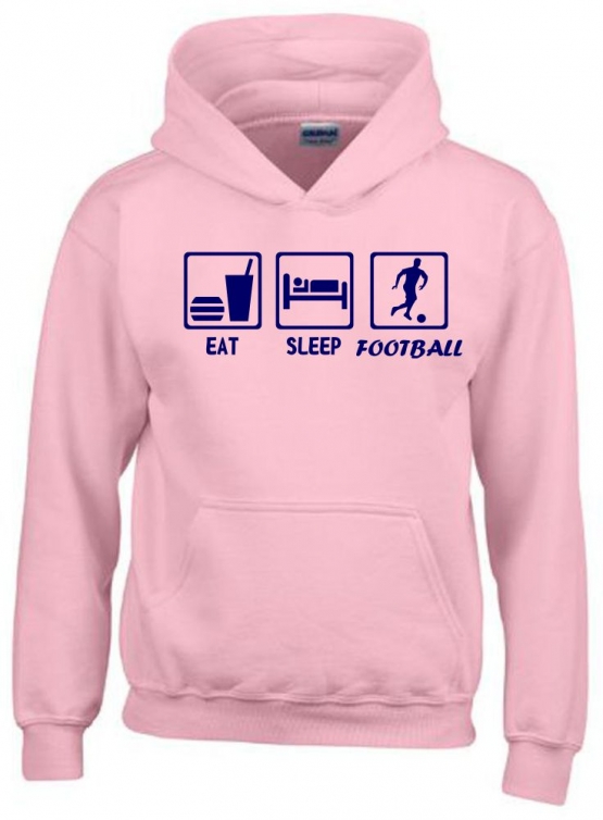 EAT SLEEP FUSSBALL Kinder Sweatshirt mit Kapuze HOODIE Kids Gr.1