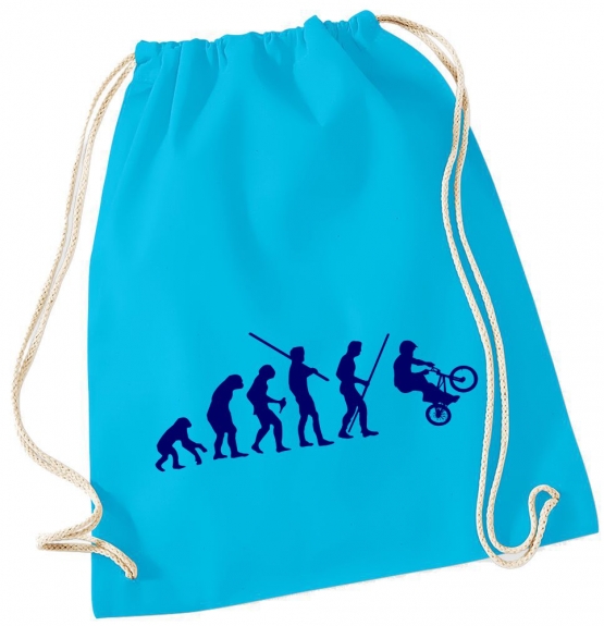 Evolution BMX ! Gymbag Rucksack Turnbeutel Tasche Backpack für Pausenhof, Schule, Sport, Urlaub