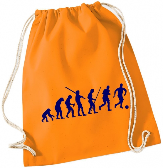 Evolution FUSSBALL ! Gymbag Rucksack Turnbeutel Tasche Backpack für Pausenhof, Schule, Sport, Urlaub
