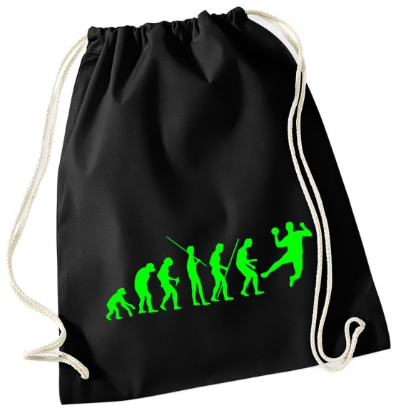 Evolution HANDBALL ! Gymbag Rucksack Turnbeutel Tasche Backpack für Pausenhof, Schule, Sport, Urlaub