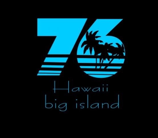 HAWAII 76 big island T-SHIRT SCHWARZ/BLAU  S M L XL XXL XXXL