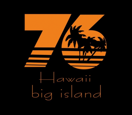 HAWAII 76 big island T-SHIRT SCHWARZ/GELB  S M L XL XXL XXXL