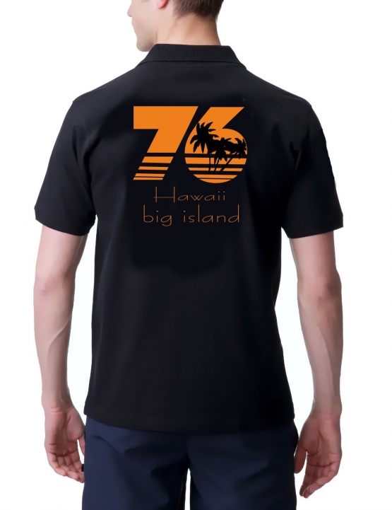 Polo Shirt HAWAII 76 big island POLOSHIRT SCHWARZ/GELB  S M L XL