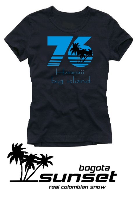 HAWAII 76 Damen t-shirt black/blau S M L XL big Island
