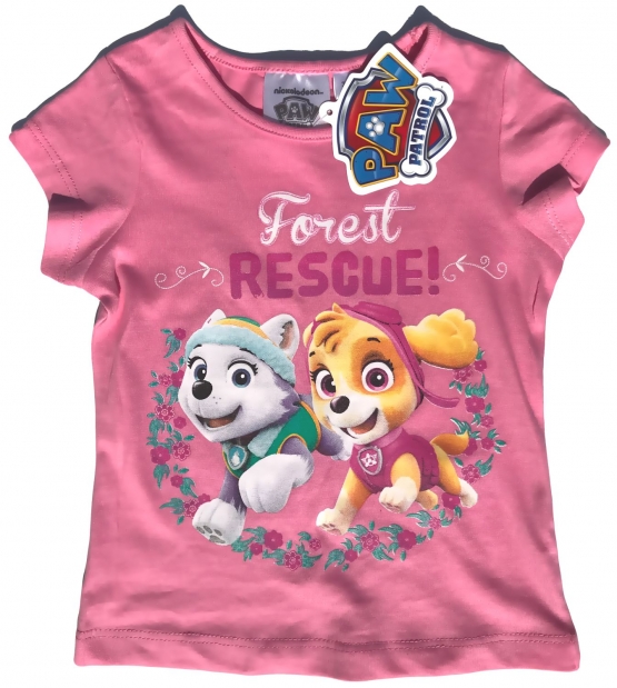 Paw Patrol Mädchen T-Shirt Forest Rescue pink SE1490pink Kinderkleidung Gr.98 104 110 116 cm 3 4 5 6 Jahre
