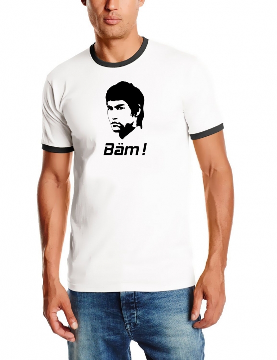 Bäm in your face RINGER T-Shirt Bruce Lee WEISS S - XXL