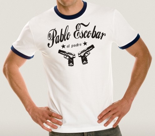 Pablo Escobar el padre RINGER WEISS t-shirt  S M L XL XXL