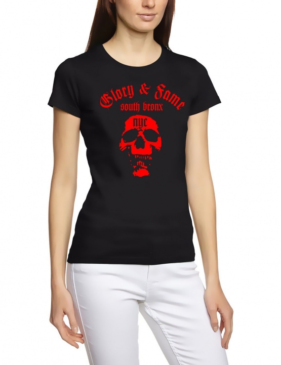 GLORY&FAME south bronx NYC GIRLY t-shirt schw./rot