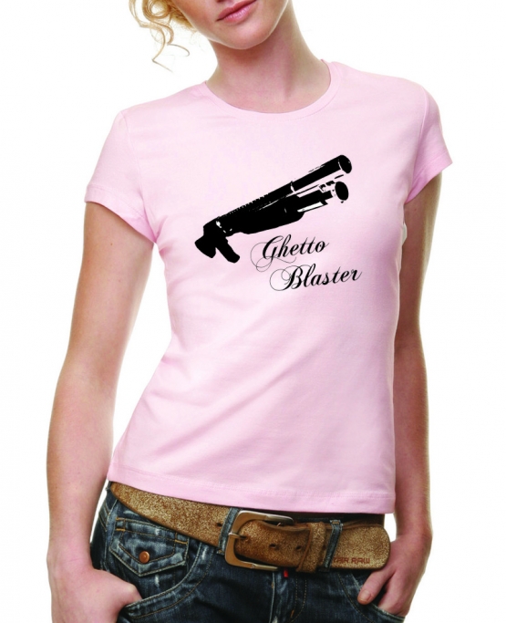 PUMP GUN GHETTOBLASTER t-shirt rosa S-XL