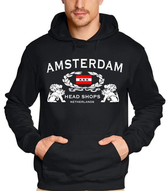 Amsterdam HEADSHOP schwarz HOODIE