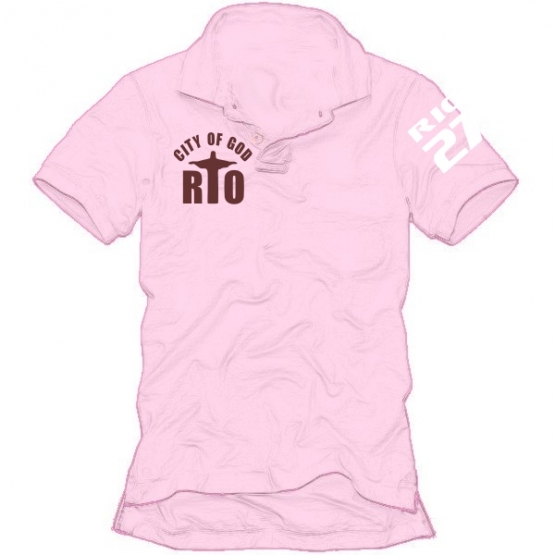 RIO pink POLO rosa/braun CITY OF GOD - RIO27 S-XXL