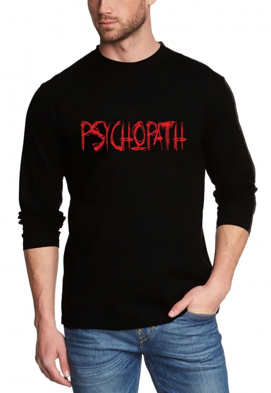 LANGARM T-Shirt PSYCHOPATH T-Shirt  SCHWARZ S-XXL