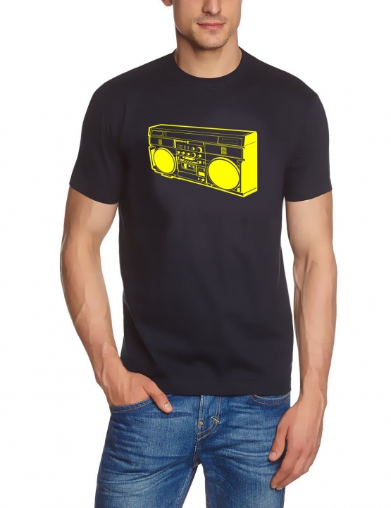 GHETTOBLASTER t-shirt dunkelblau-gelb