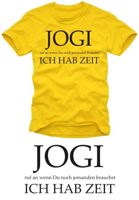 T-shirt gelb Jogi ruf an