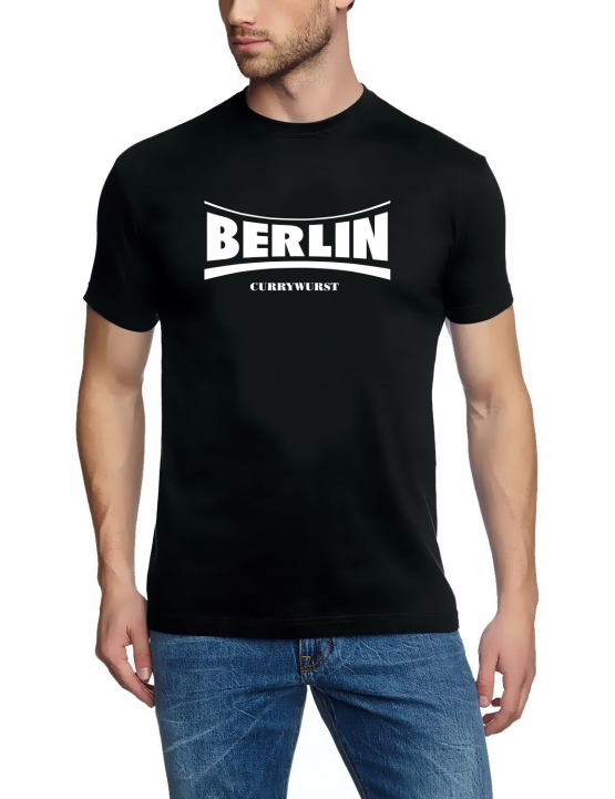 BERLIN currywurst T-SHIRT schwarz/weiss