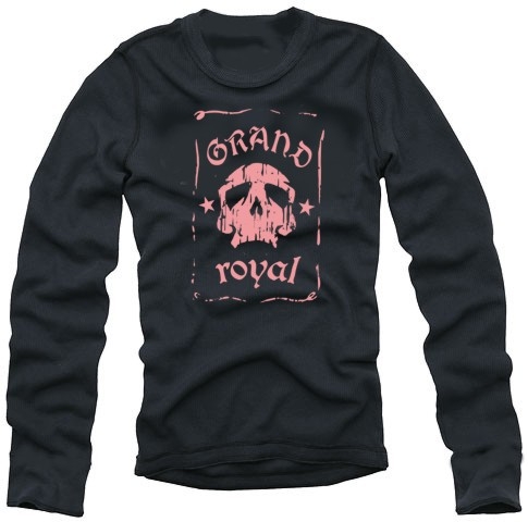 Grand Royal langarm t-shirt skull SCHWARZ/PINK