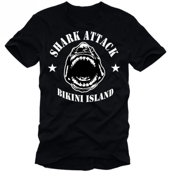 SHARK ATTACK BIKINI ISLAND T-SHIRT