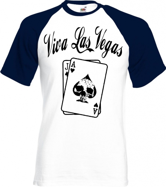 viva Las Vegas Poker t-shirt texas hold em 23 BASEBALL VO+HI