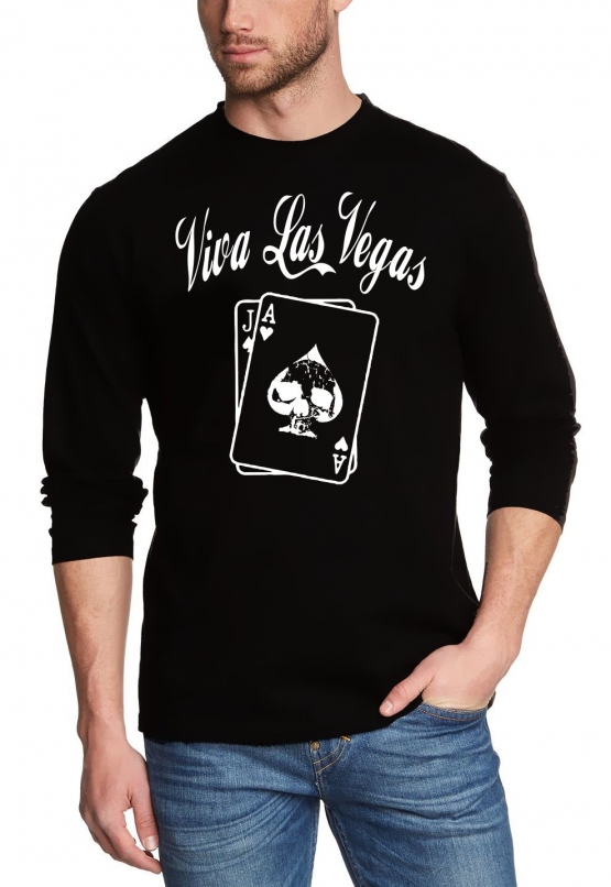 VIVA Las Vegas Poker langarm t-shirt schwarz
