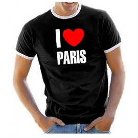 I LOVE PARIS - TSHIRT RINGER T-SHIRT