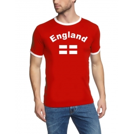 ENGLAND Fußball T-Shirt rot RINGER S M L XL XXL