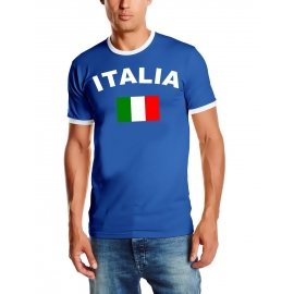 ITALIA - ITALIEN Fußball T-Shirt royalblau RINGER S M L XL XXL