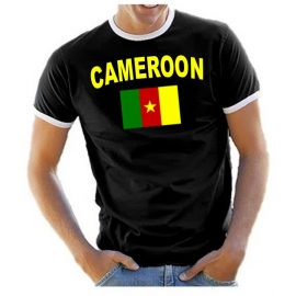 KAMERUN - CAMEROON Fußball T-Shirt schwarz RINGER S M L XL XXL
